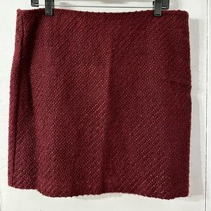 Loft burgundy tweed skirt